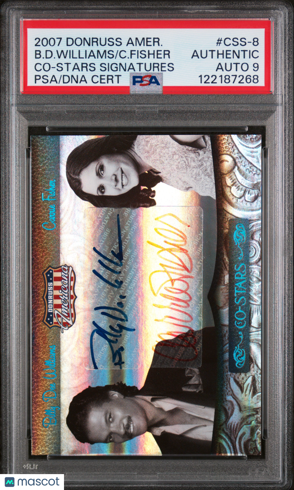 2007 Americana Co-Stars Signatures Carrie Fisher B. D. Williams #/25 PSA Auto