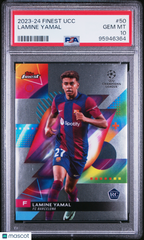 2023-24 Topps Finest UEFA Club Comp Lamine Yamal #50 Rookie RC PSA 10 Gem
