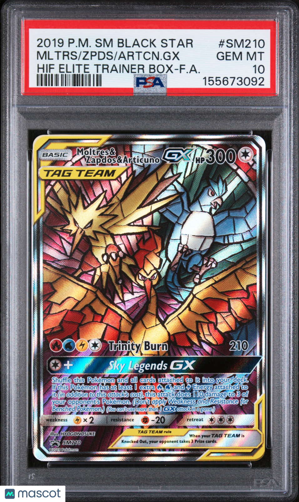 2019 Pokemon Black Star Promo Articuno Moltres Zapdos ETB tag Team PSA 10 #SM210