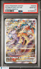 2023 Pokemon Sword Shield Crown Zenith Mewtwo VSTAR Full Art  Fa PSA 10 #GG44