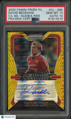 2020 Prizm Premier League Legend Signature David Beckham Gold /10 PSA 10 Auto 10