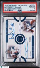 2020 National Treasures Signatures Prescott Ceedee Lamb Rookie /25 PSA 8 Auto