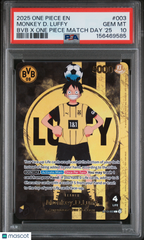 2025 One Piece Promos Monkey D. Luffy Foil BVB Soccer Match Day '25 PSA 10 #003