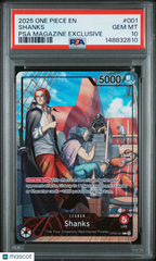 2025 One Piece Promos Shanks PSA Magazine Exclusive PSA 10 #001 Gem