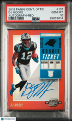 2018 Panini Contenders Optic DJ Moore #107 Autograph Red Rookie Auto PSA 10 Gem