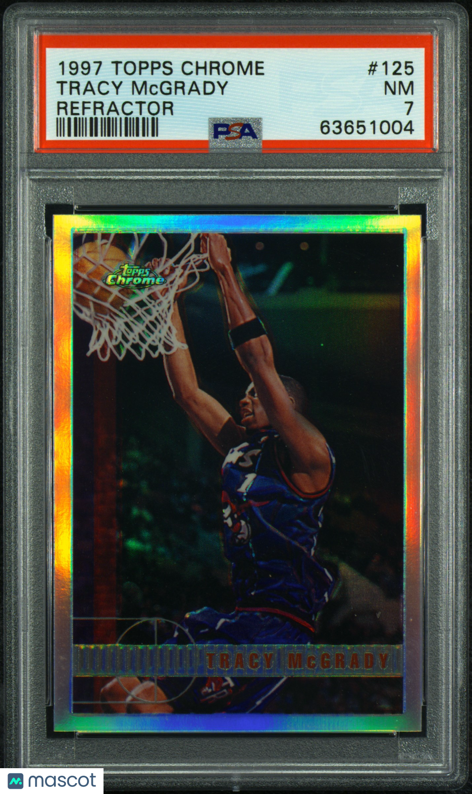1997-98 Topps Chrome Tracy McGrady #125 Refractor Rookie RC PSA 7 Raptors HOF