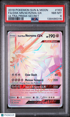 2018 Pokemon Sun & Moon Ultra Prism Dusk Mane Necrozma GX Fa Secret PSA 8 #163