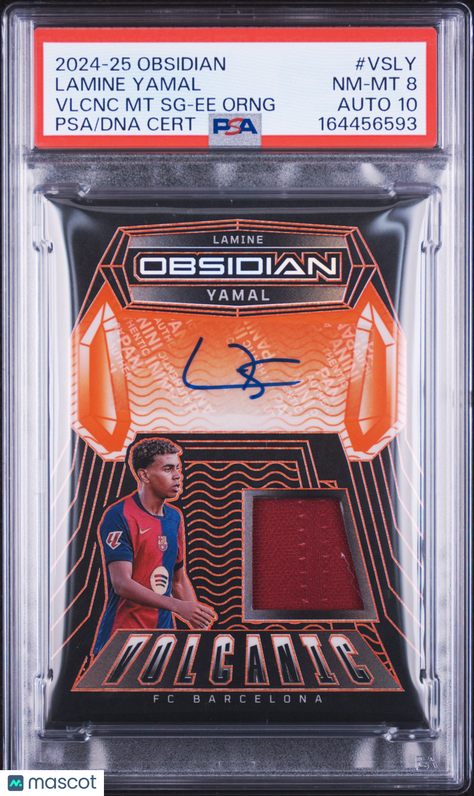 2024 Obsidian Volcanic Material Signatures Lamine Yamal /99 Orange PSA 8 Auto 10
