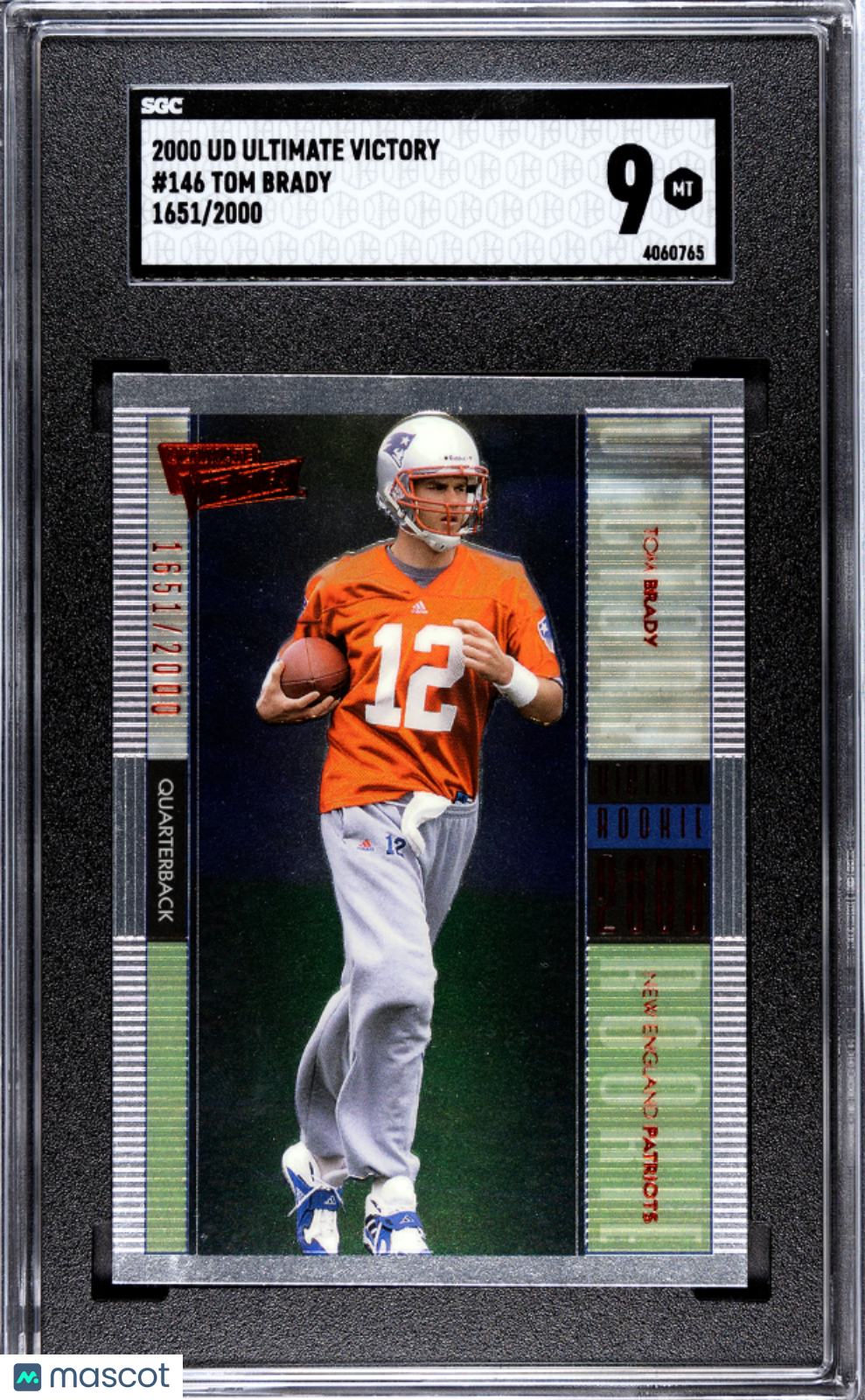 2000 Upper Deck Ultimate Victory Tom Brady #146 Rookie Red Foil /2000 SGC 9