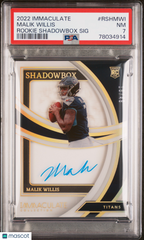 2022 Panini Immaculate Rookie Shadowbox Signatures Malik Willis #/150 Auto PSA 7