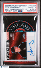 2024 Leaf Metal Pop Century Vinyl Signs Autograph Mark Wahlberg 1/1 PSA 8 Auto 9