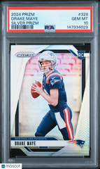 2024 Panini Prizm Drake Maye #329 Silver Rookie RC PSA 10 Gem Mint Patriots