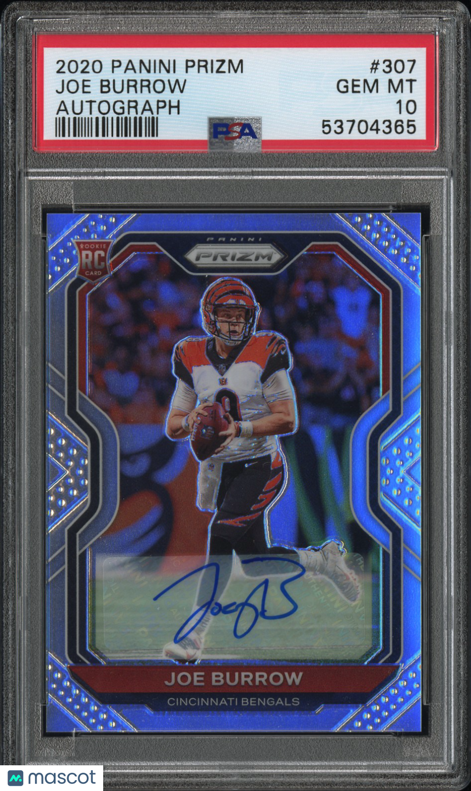 2020 Panini Prizm Joe Burrow #307 Autograph Rookie Silver Auto SP PSA 10