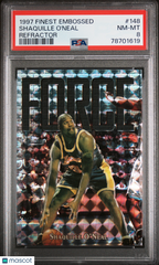 1997 Finest Embossed Shaquille O'Neal #148 Refractor /263 Refractor PSA 8 Lakers