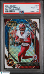 2024 Panini Select Jayden Daniels #217 Tri Color Prizm Rookie /149 PSA 10