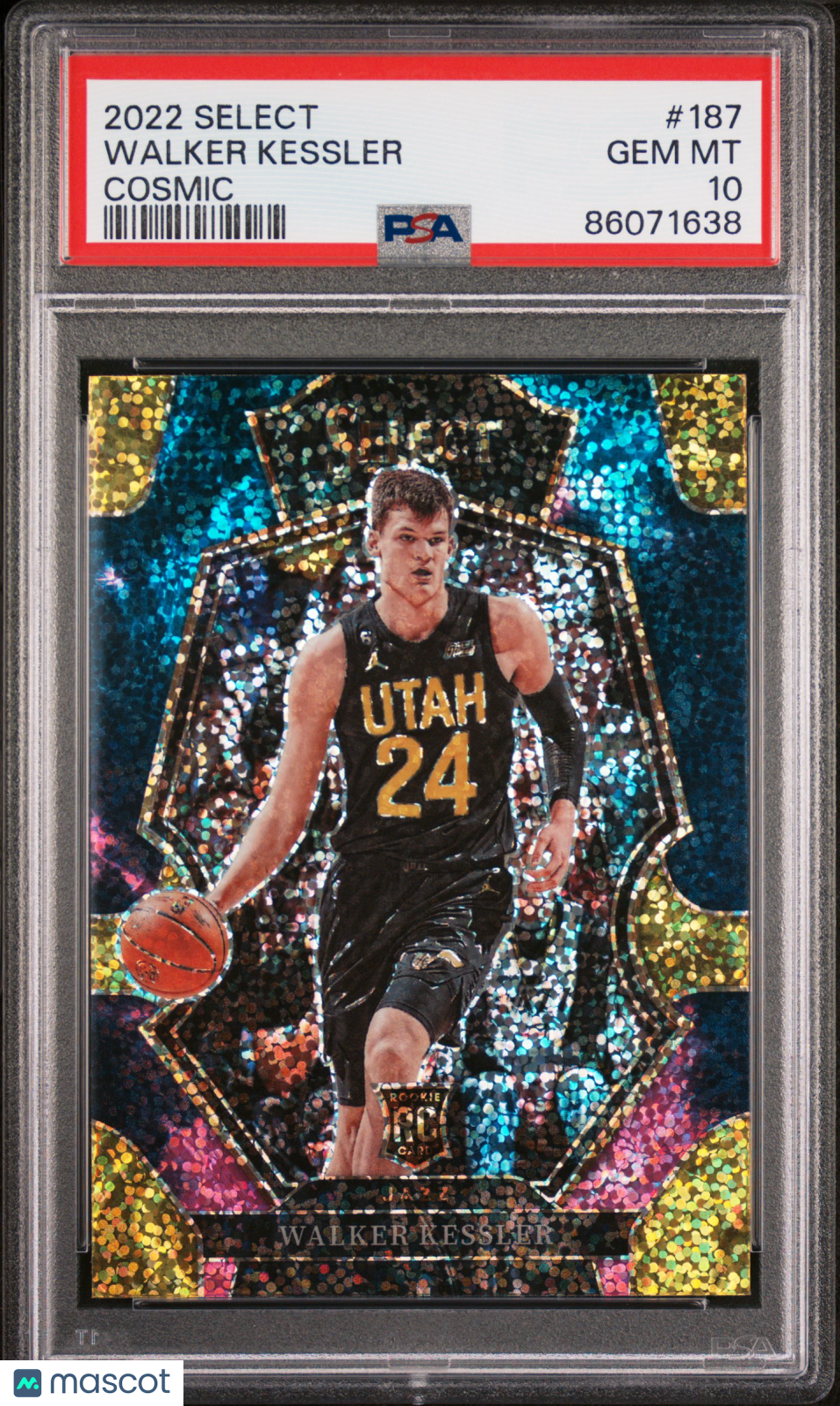 2022 Panini Select Walker Kessler #187 PSA 10 Rookie Cosmic Prizm SP Jazz