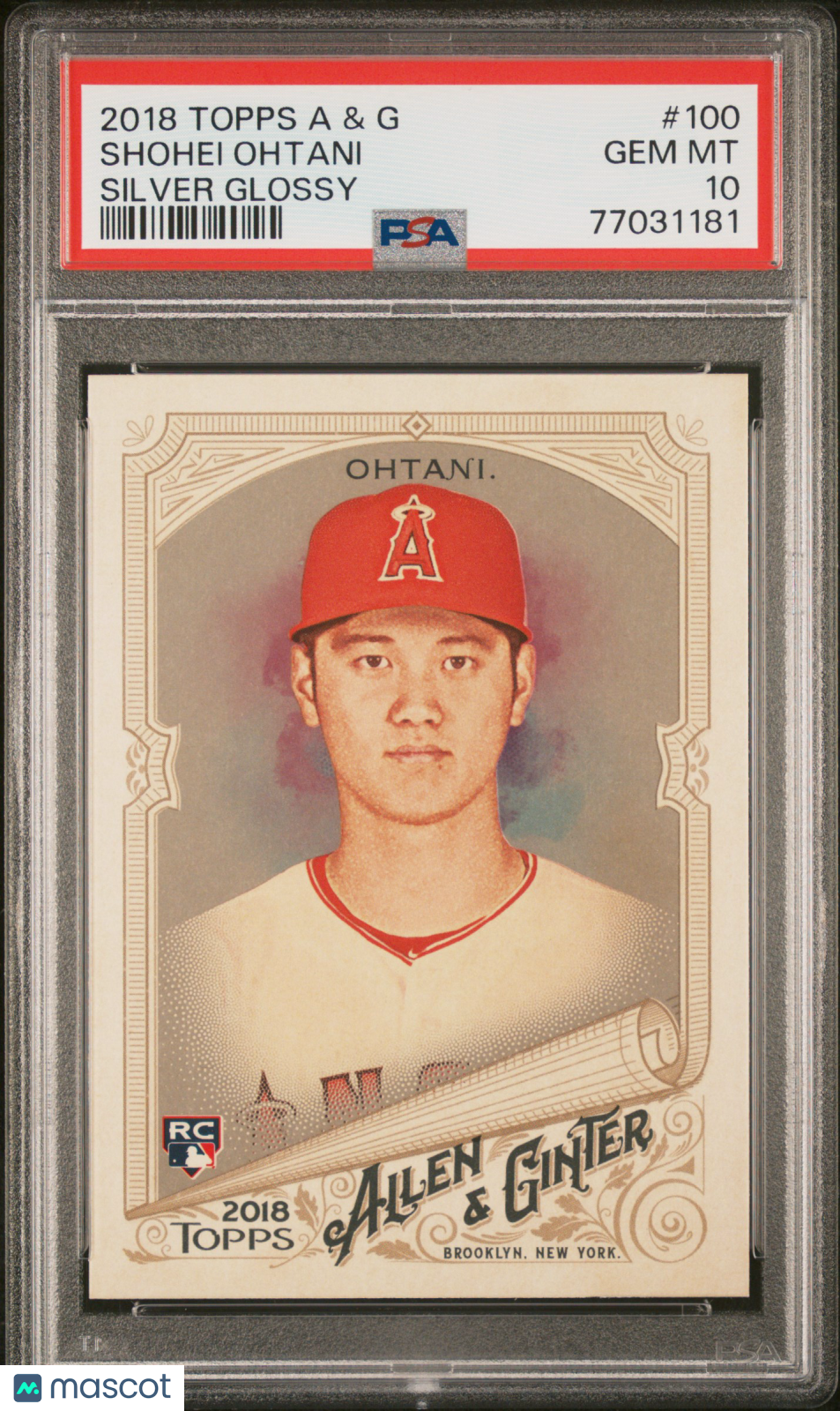 2018 Topps Allen & Ginter Shohei Ohtani #100 Silver Glossy Rookie PSA 10 Dodgers