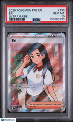 2025 Pokemon Pre EN-Prismatic Evolutions Eri Full Art Ultra Rare PSA 10 #136 Gem