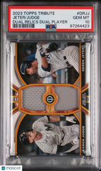 2023 Topps Tribute Tribute Dual Relics Jersey Jeter / Judge #/75 PSA 10  POP 1