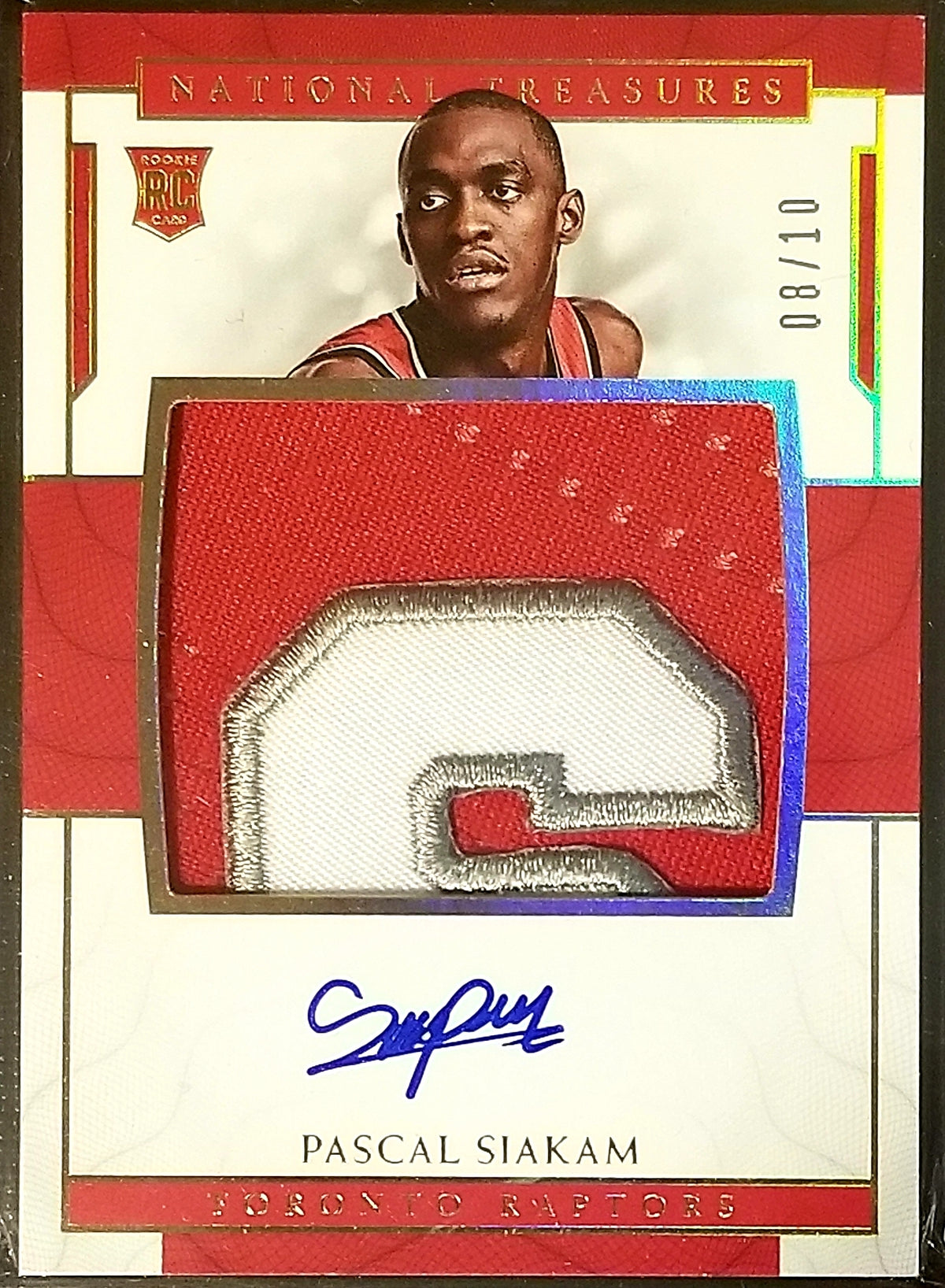 PASCAL SIAKAM 2016-17 NATIONAL TREASURES ROOKIE PATCH AUTO /10 PLATINUM RAPTORS