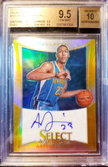 ANTHONY DAVIS 2012-13 PANINI SELECT GOLD PRIZM AUTO ROOKIE #/10 BGS 9.5/10 AUTOGRAPH LAKERS