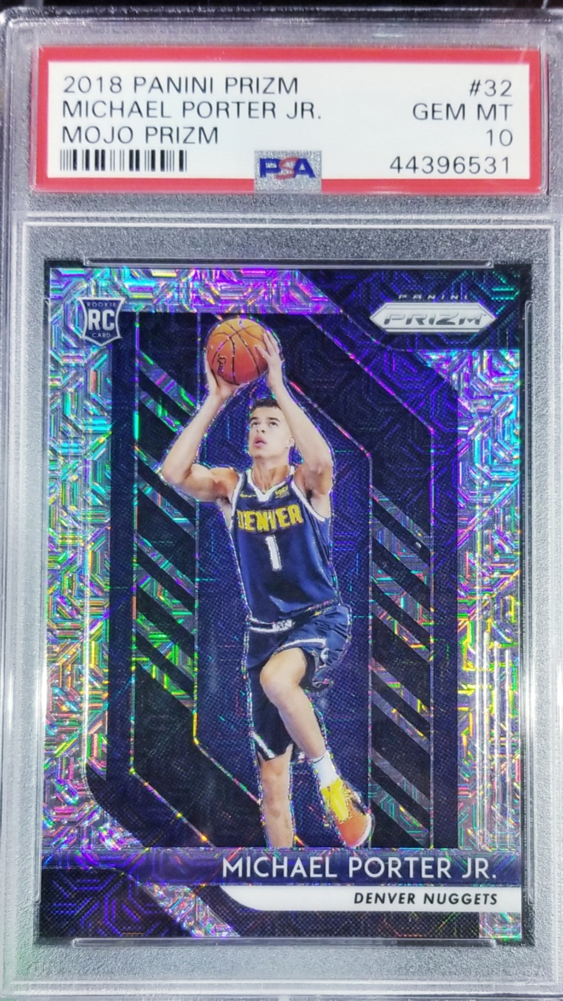 MICHAEL PORTER JR 2018-19 PANINI PRIZM MOJO PRISM #/25 ROOKIE PSA 10 GEM MINT NUGGETS