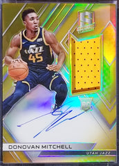 DONOVAN MITCHELL 2017-18 SPECTRA GOLD PRIZM PATCH ROOKIE RC AUTO #/10 AUTOGRAPH JAZZ