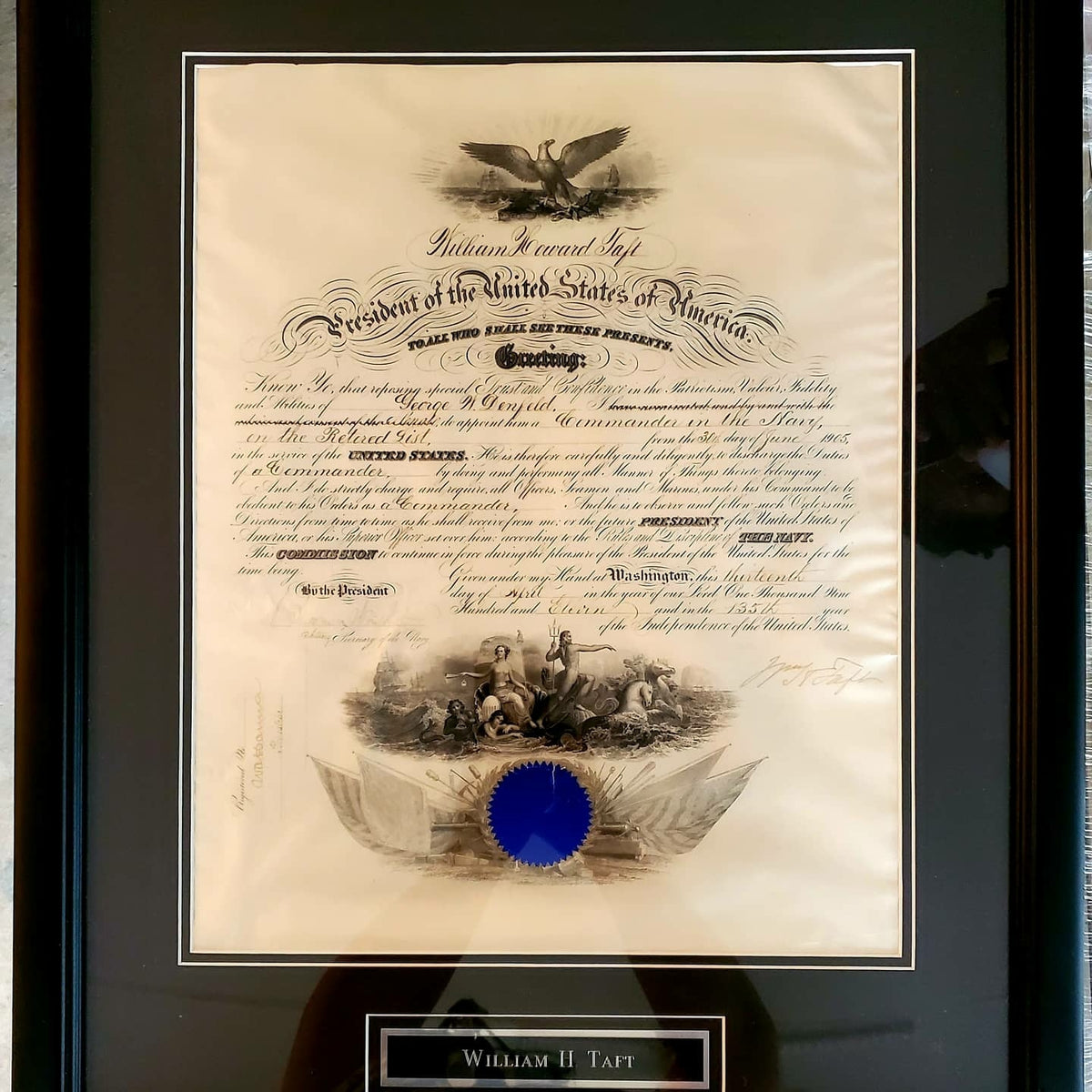 PRESIDENT WILLIAM TAFT 16X20 FRAMED SIGNED AUTHENTIC DOCUMENT AUTOGRAPH PSA DNA COA AUTO