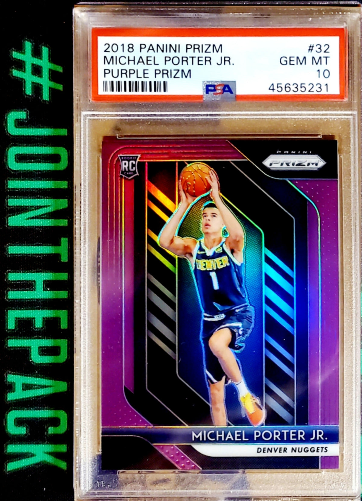 MICHAEL PORTER JR 2018-19 PANINI PRIZM PURPLE PRISM #/75 ROOKIE PSA 10 GEM MINT NUGGETS