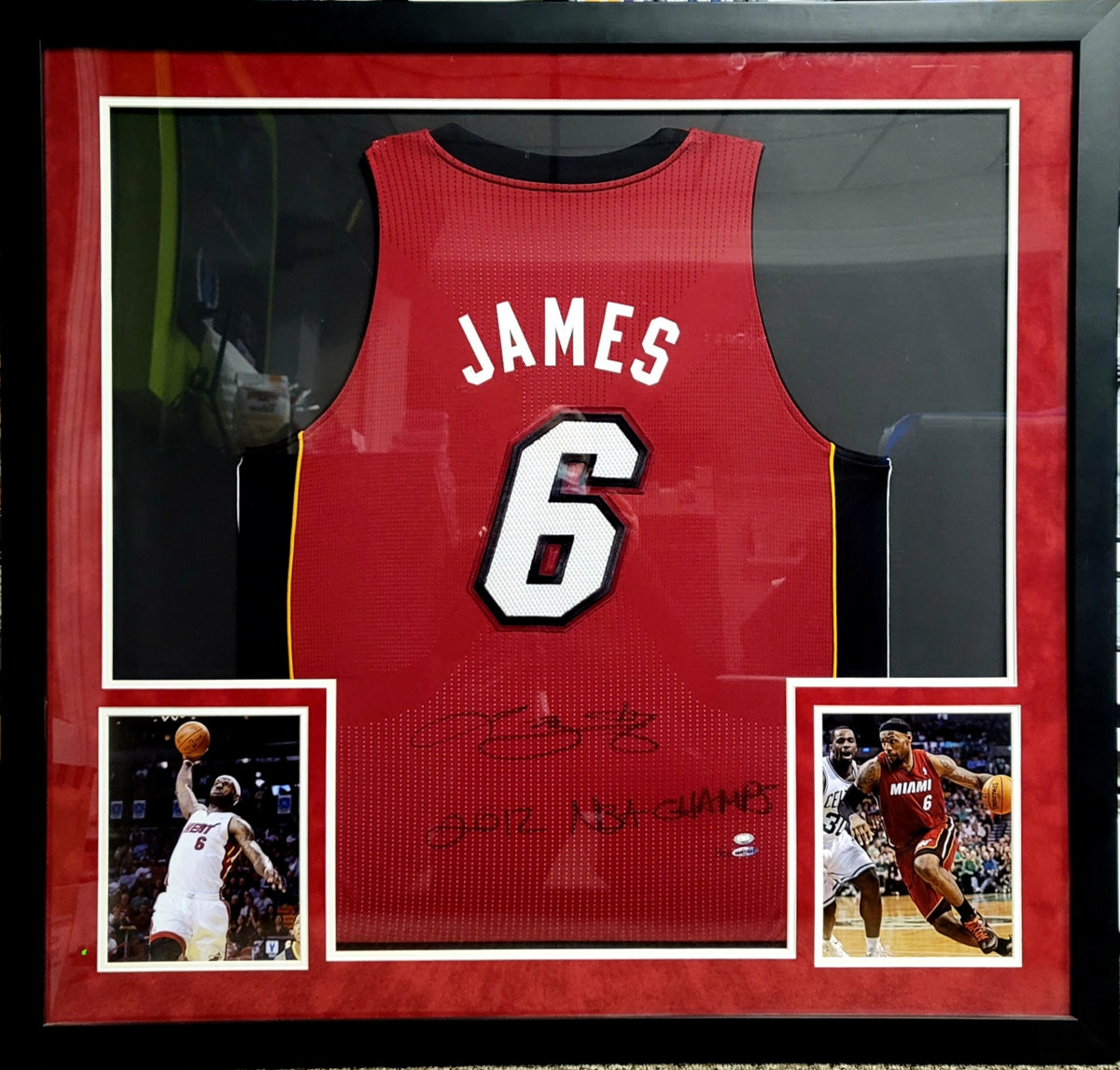 LEBRON JAMES MIAMI HEAT SIGNED JERSEY UDA COA INSCRIBED 2X CHAMPS AUTO #/106