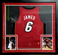 LEBRON JAMES MIAMI HEAT SIGNED JERSEY UDA COA INSCRIBED 2X CHAMPS AUTO #/106