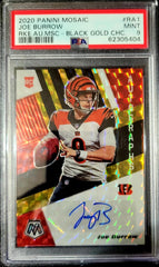 JOE BURROW 2020 MOSAIC BLACK GOLD PRIZM ROOKIE AUTO #/8 PSA 9 AUTOGRAPH