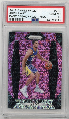 JOSH HART 2017 PANINI PRIZM FAST BREAK PRIZM PINK ROOKIE RC #1/50 PSA 10 KNICKS