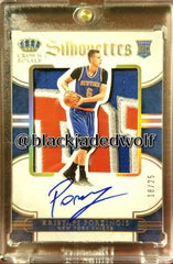 KRISTAPS PORZINGIS 2015-16 SILHOUETTES AUTOGRAPH SICK LOGO PATCH ROOKIE /25 AUTO