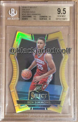 BEN SIMMONS 2016-17 SELECT DIE CUT GOLD REFRACTOR ROOKIE BGS 9.5 GEM MINT #/10 PHILADELPHIA 76ERS