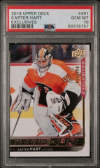 2018 UPPER DECK HOCKEY CARTER HART EXCLUSIVES #491 GEM MT 10