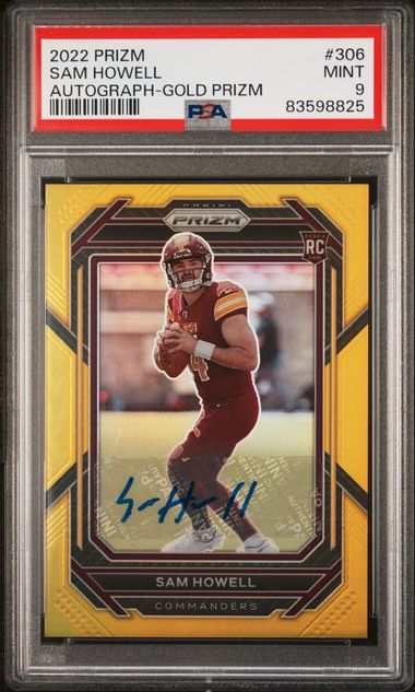 2022 PRIZM SAM HOWELL AUTO ROOKIE GOLD #/10 #306 PSA 9